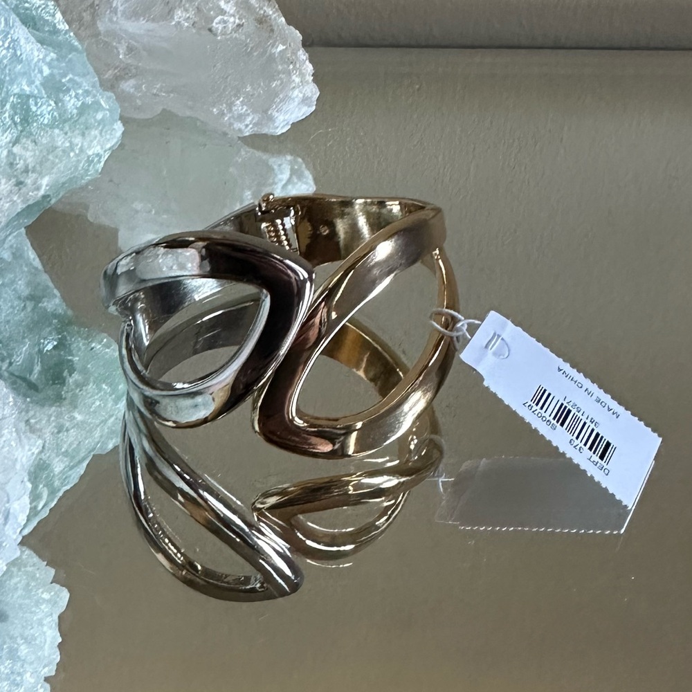 Mixed Metal Gold and Silver Cuff Bracelet